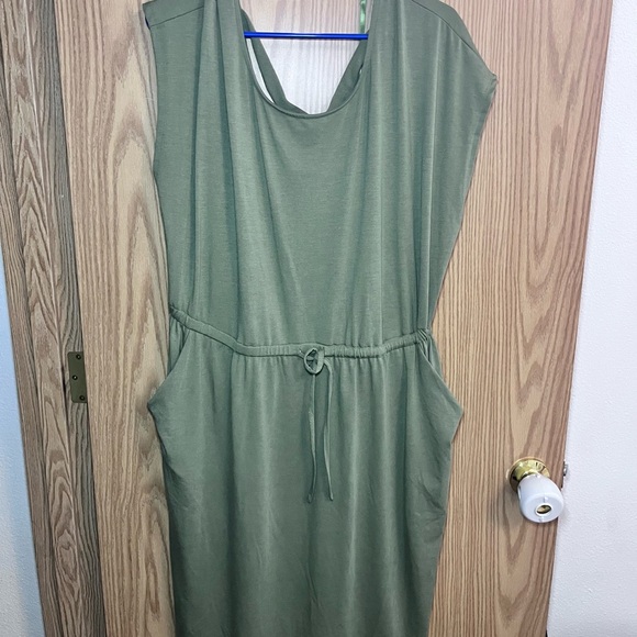 torrid Dresses & Skirts - torrid Olive Green Maxi Drawstring Waist Dress